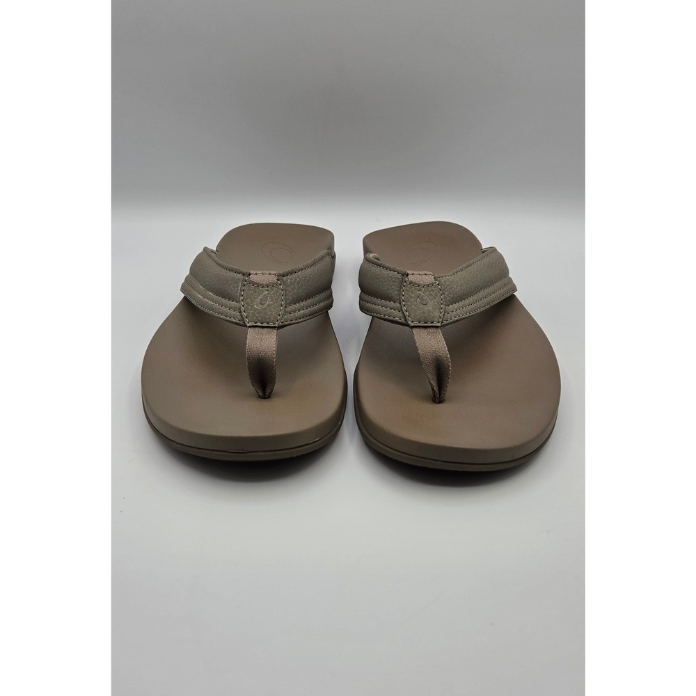 OluKai Maha Men's Sandals 12 Clay/Clay Brown Flip Flop Recovery Beach Comfort - Picture 2 of 11